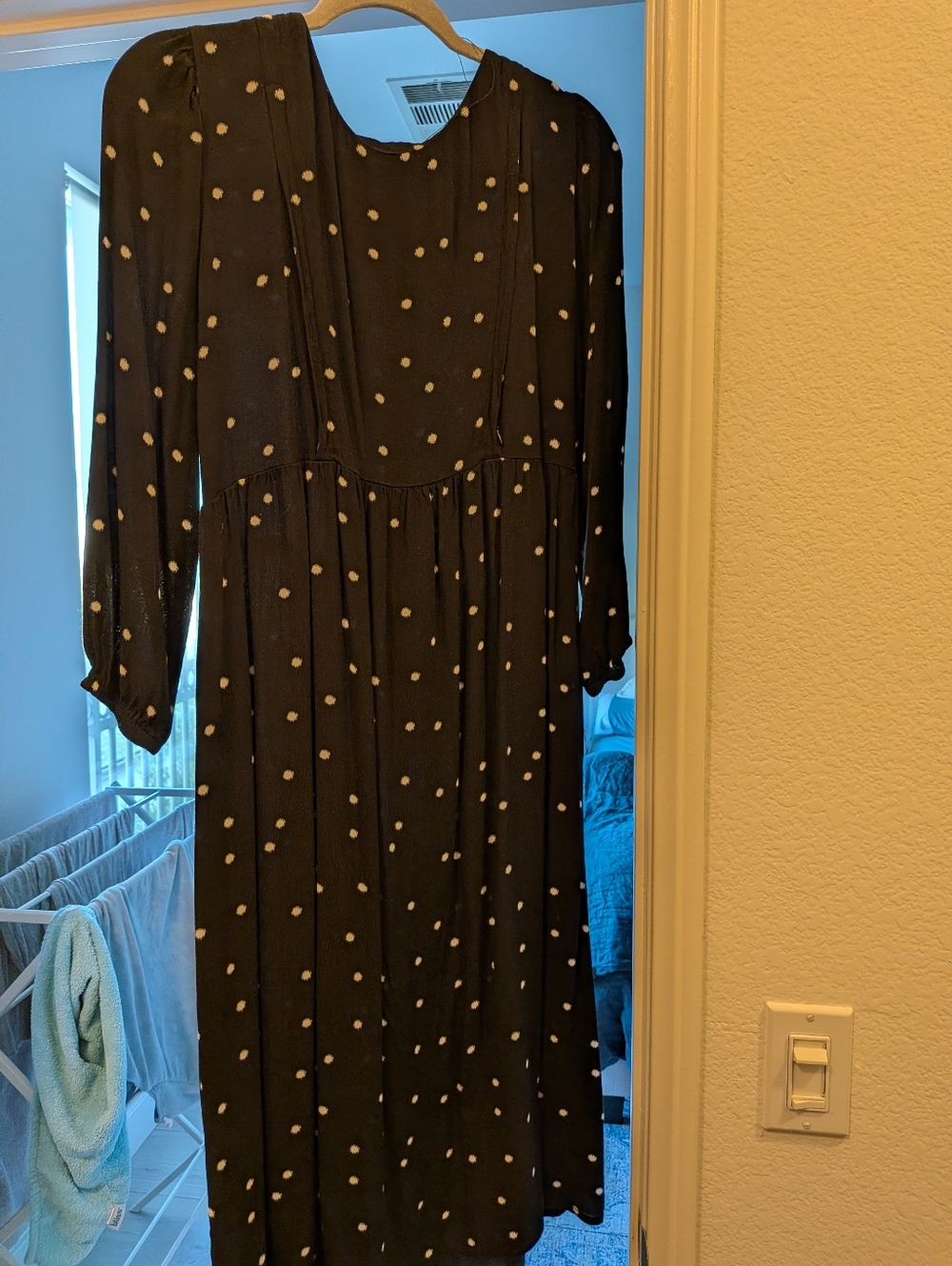 Seraphine Maternity Black Polka Dot Nursing Midi Dress - Picture 2 of 4